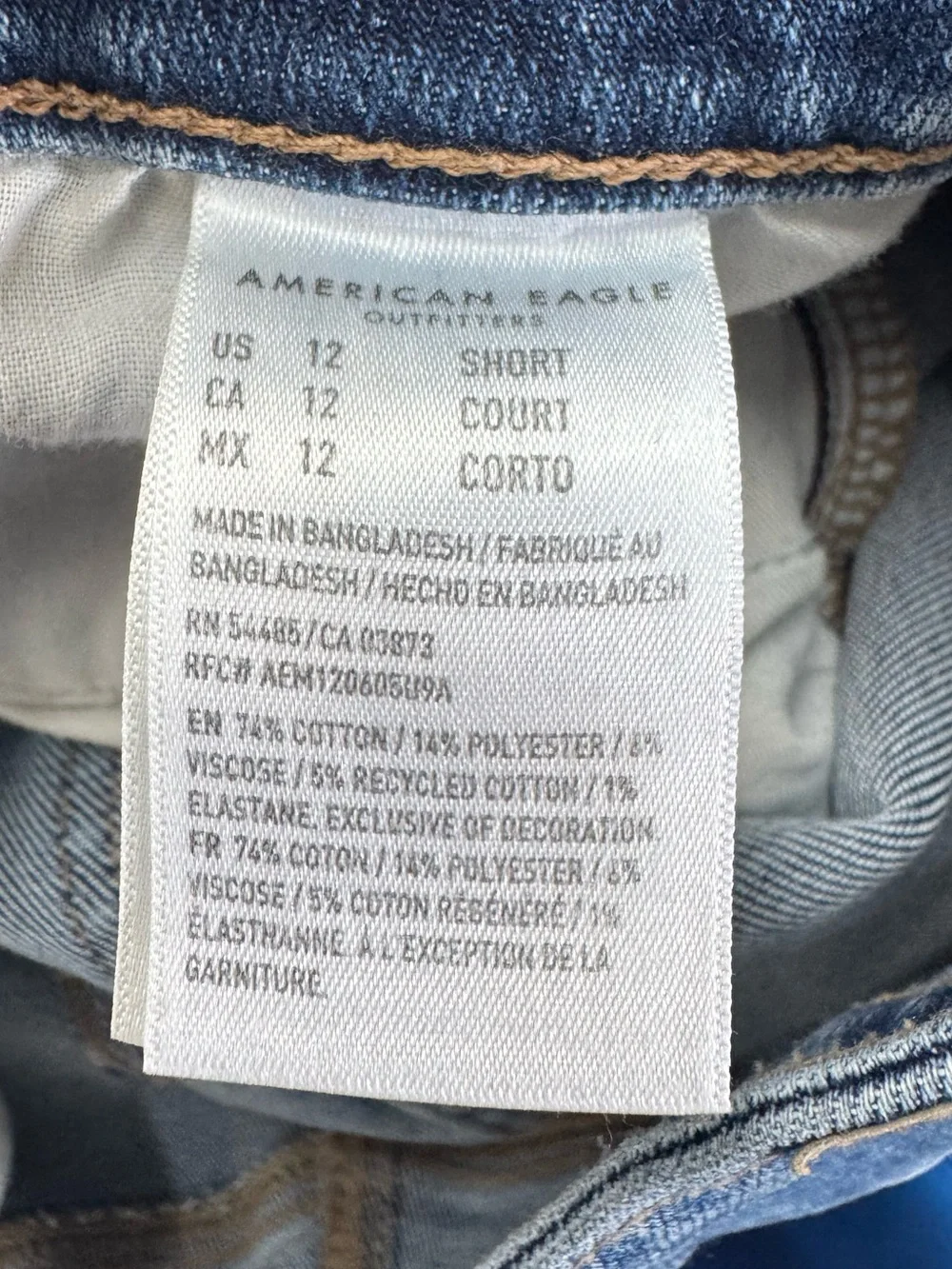 American Eagle Jeans 12Short High Rise Mom Stretch